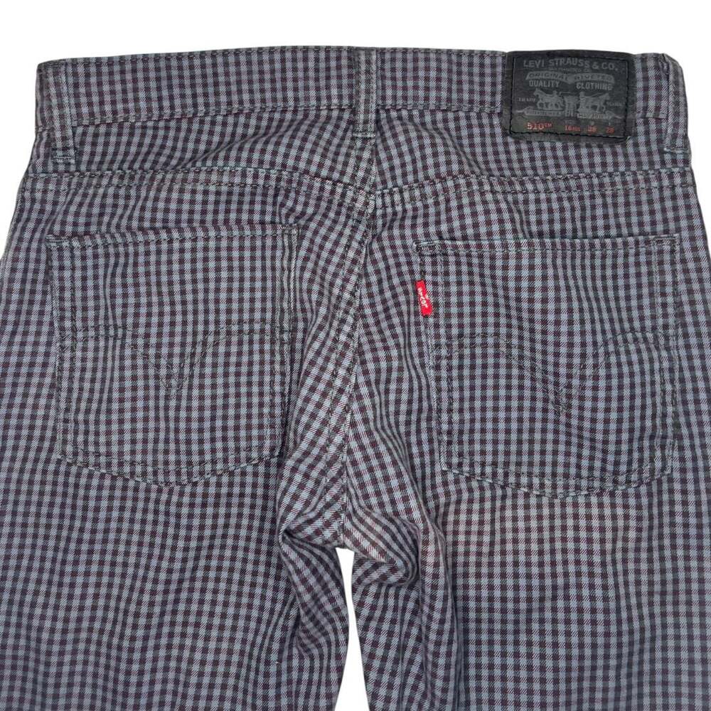 Levi's RedTab Jeans 510 Super Skinny Gingham Plaid Pants Sz 28 waist-16 Yth. - Picture 4 of 9